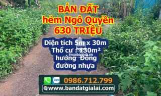 0986712799 zalo Đất hẻm Ngô Quyền,Biển Hồ