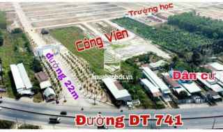 Bán đất mặt tiền đường lớn DT 741 giá chỉ 348tr/ lô ngay cao tốc đô thị TPHCM - Chơn Thành