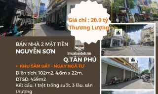 BÁN GẤP nhà 2 Mặt tiền Nguyễn Sơn 102m2, 3 Lầu+ST - DÒNG TIỀN 55TR/TH
