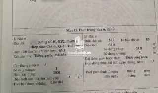 Bán gấp mặt tiền đường số 10 - Hiệp Bình Chánh. nhà cấp 4 - 2PN 1WC đang cho thuê 8 triệu/tháng