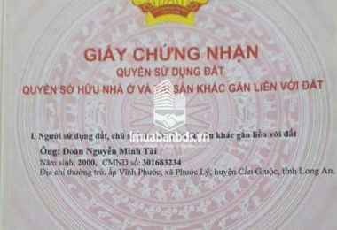 bán 223m2 đất thổ cư 2 mặt tiền phước lý, cần giuộc, long an, giáp bình chánh, 3.9tỷtl