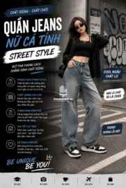 Quần Jeans Nữ Cá Tính Street Style Cá Tính Ống Rộng – Xu Hướng Thời Trang Dẫn Đầu Giới Trẻ Hiện Nay