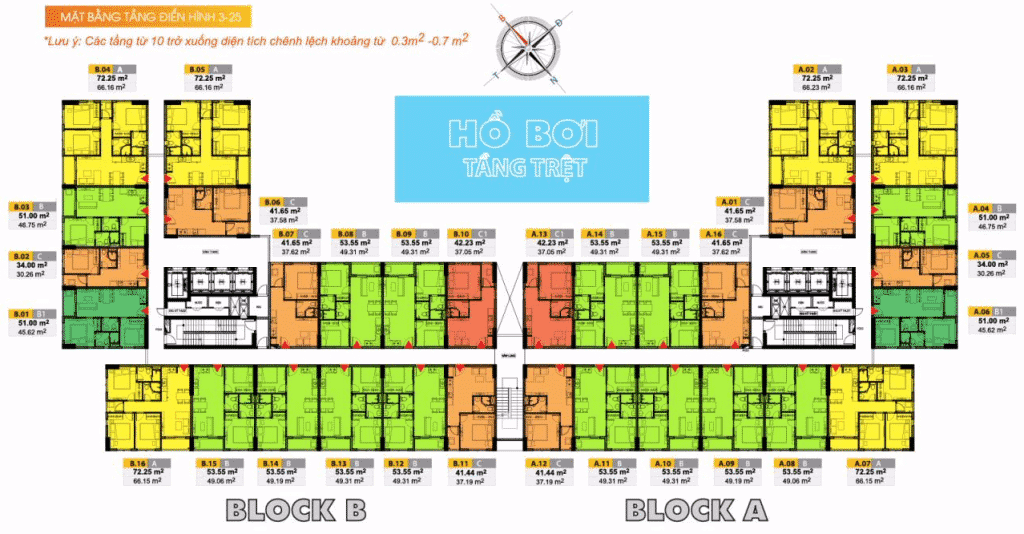 mặt bằng căn hộ bcons miền đông