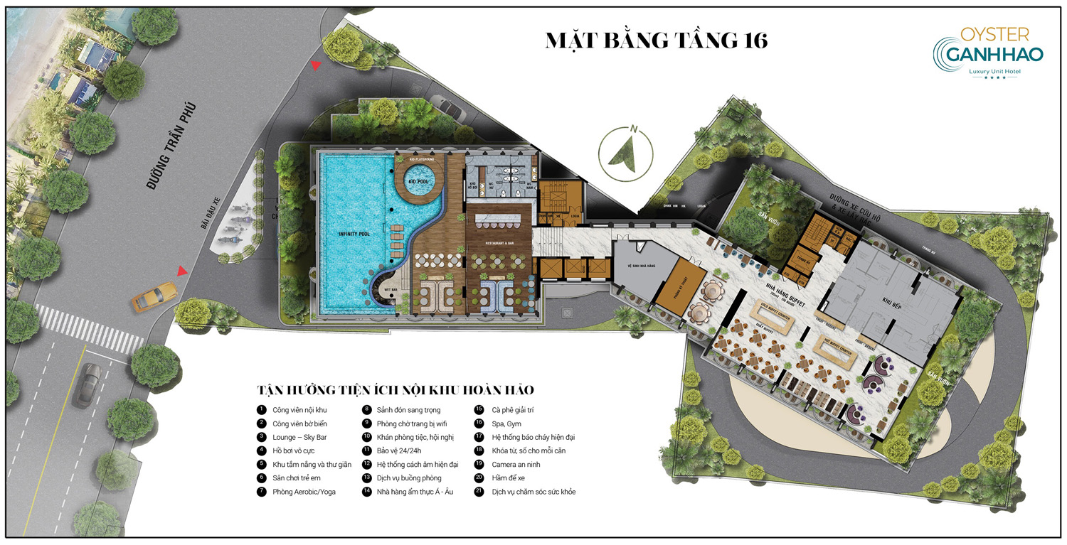 mặt bằng condotel oyster gành hào