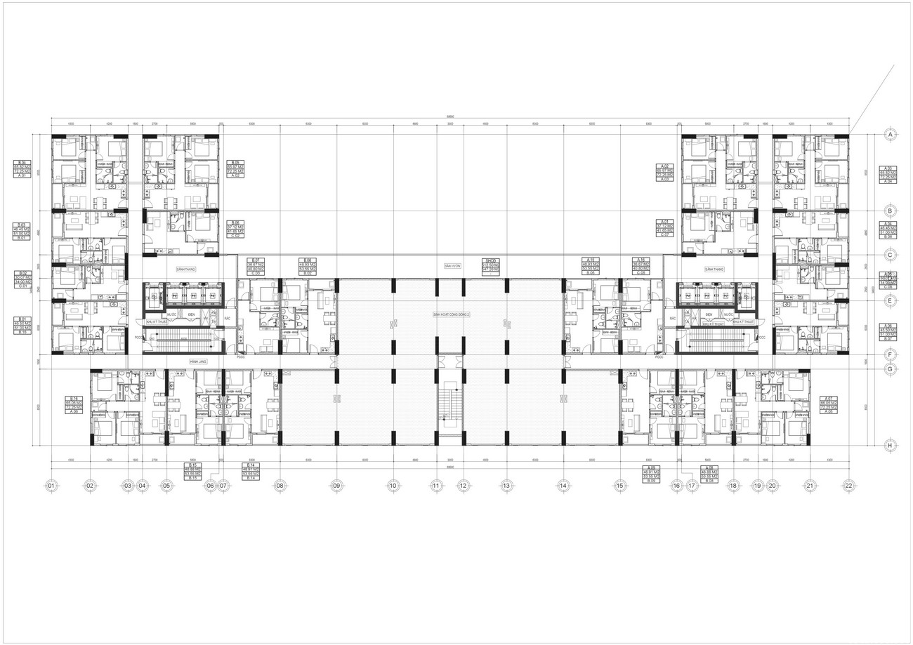 mặt bằng điển hình căn hộ bcons miền đông