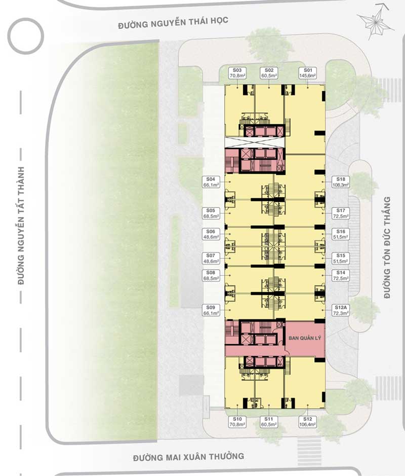 mặt bằng tầng căn hộ Grand Center Quy Nhơn