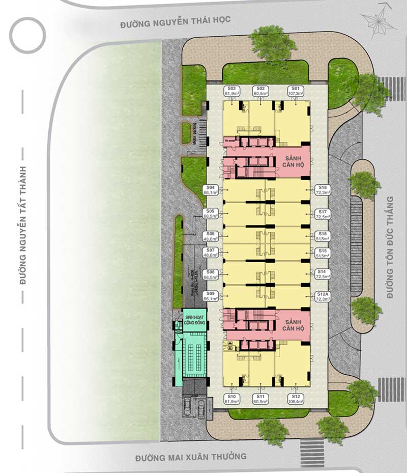 mặt bằng căn hộ Grand Center Quy Nhơn