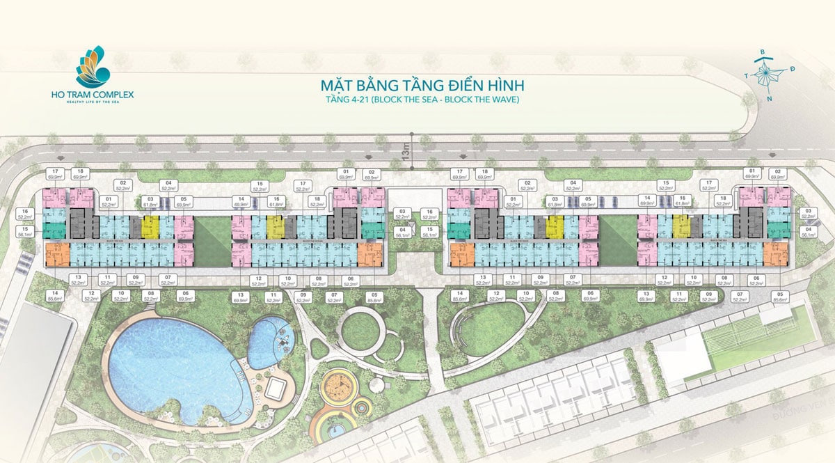 mặt bằng tầng căn hộ hồ tràm complex