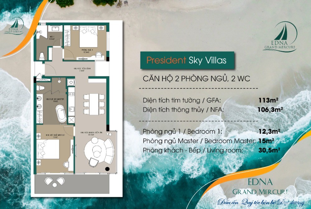 sky villas Edna Grand Mercure Phan Thiết