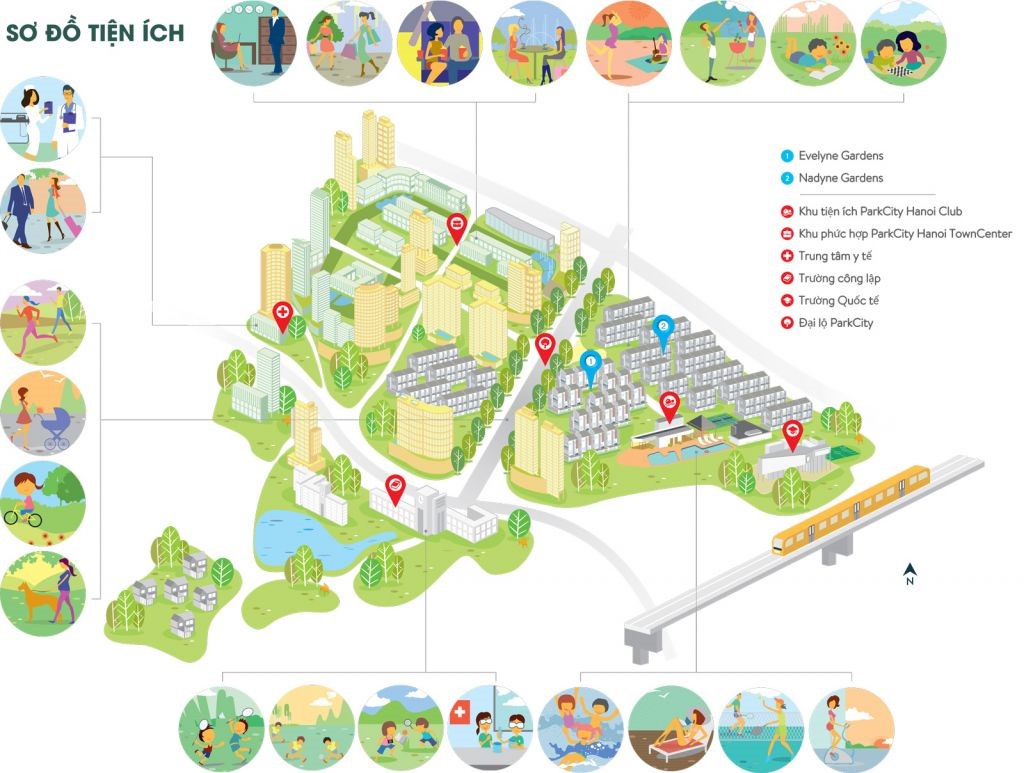 sơ đồ tiện ích chung cư park kiara hà nội