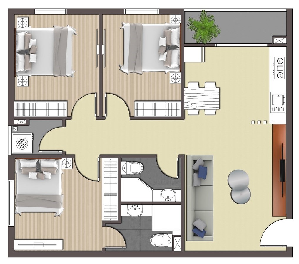 thiết kế căn hộ splus riverview bình dương 2