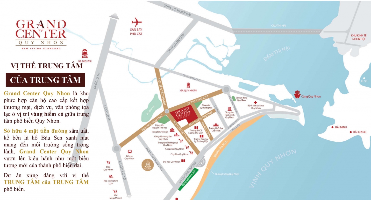 vị trí căn hộ Grand Center Quy Nhơn
