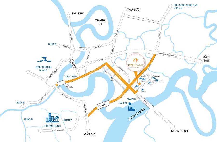vị trí căn hộ citi grand quận 2