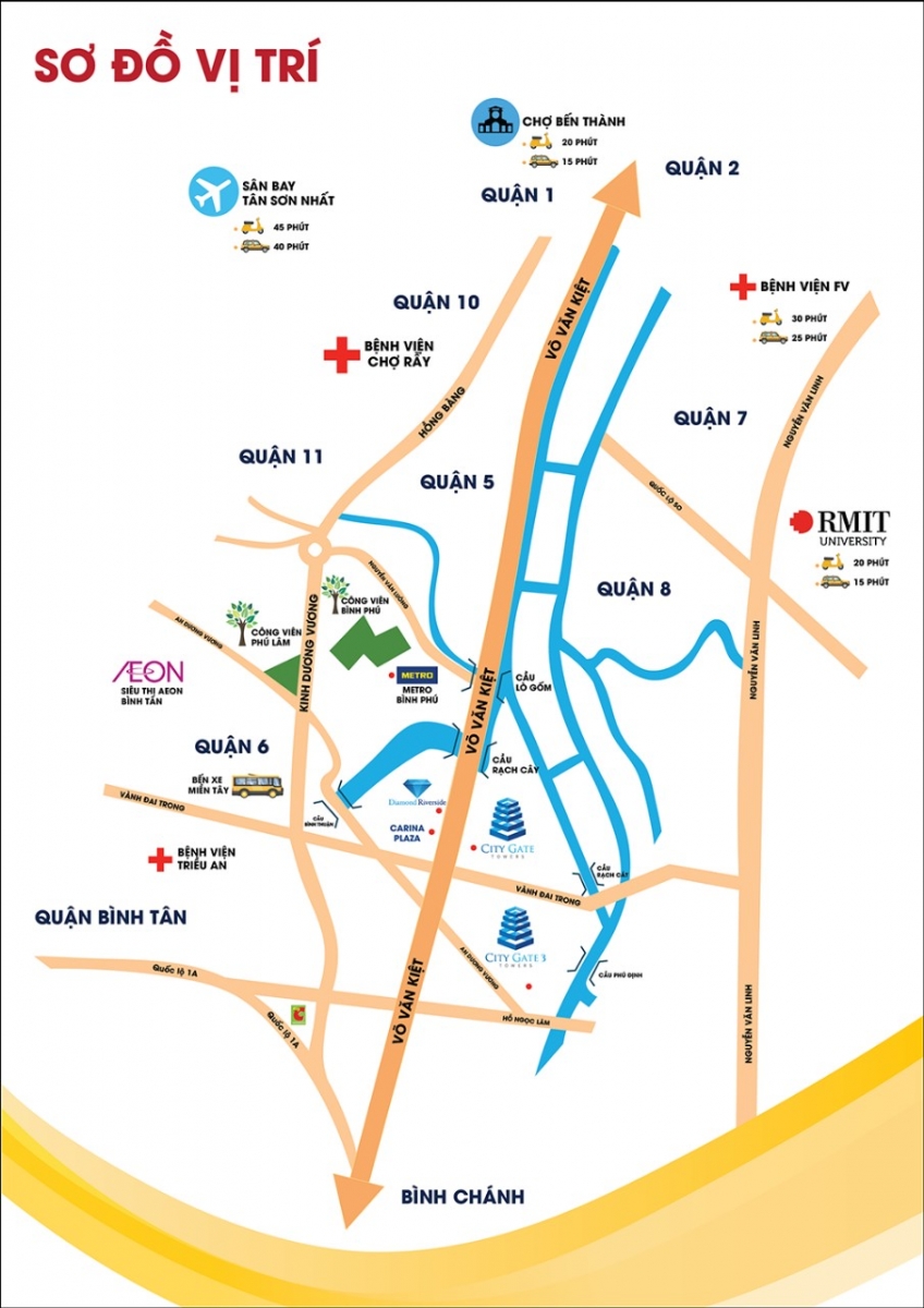 vị trí căn hộ city gate 4 quận 8