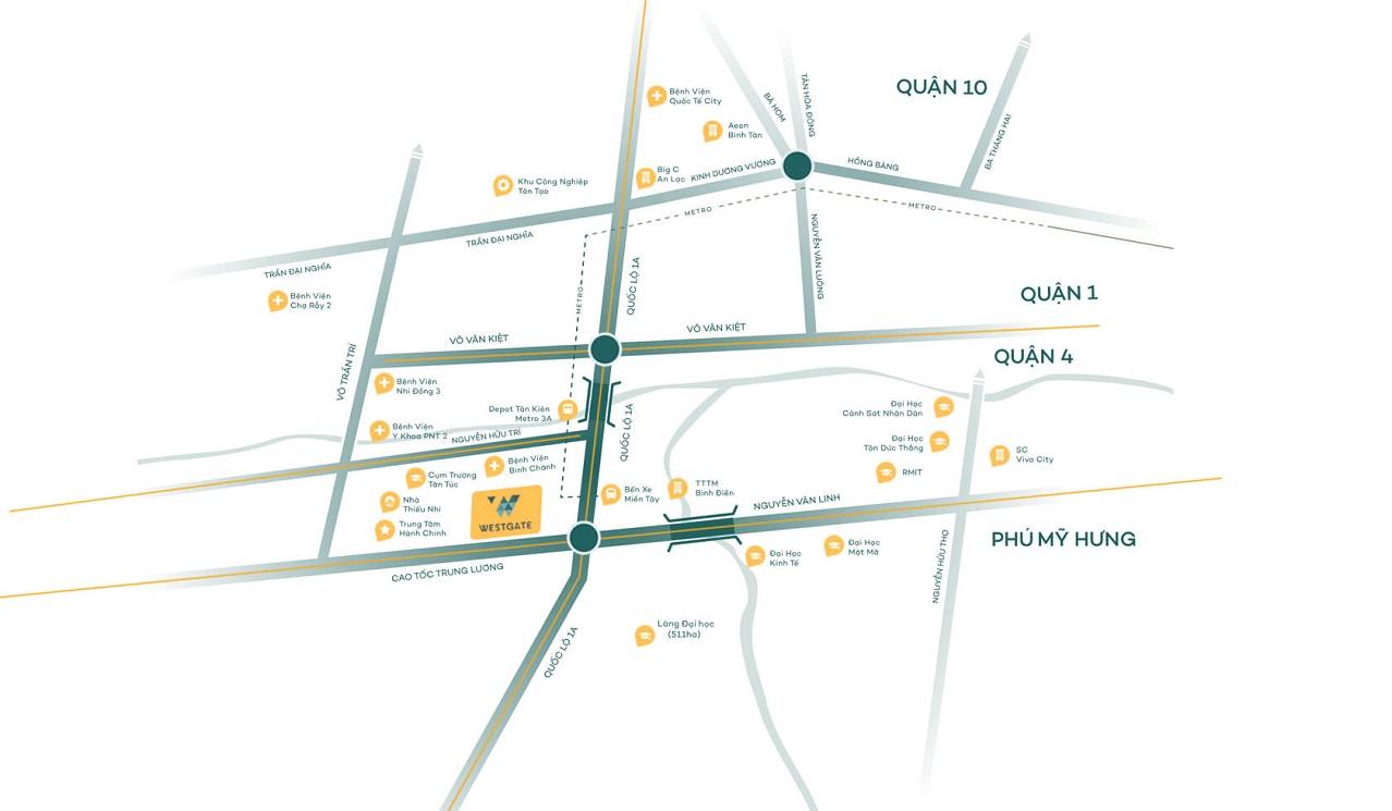 vị trí căn hộ west gate park bình chánh
