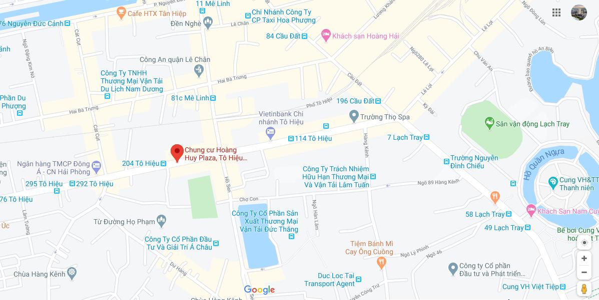 vị trí chung cư hoàng huy plaza tô hiệu