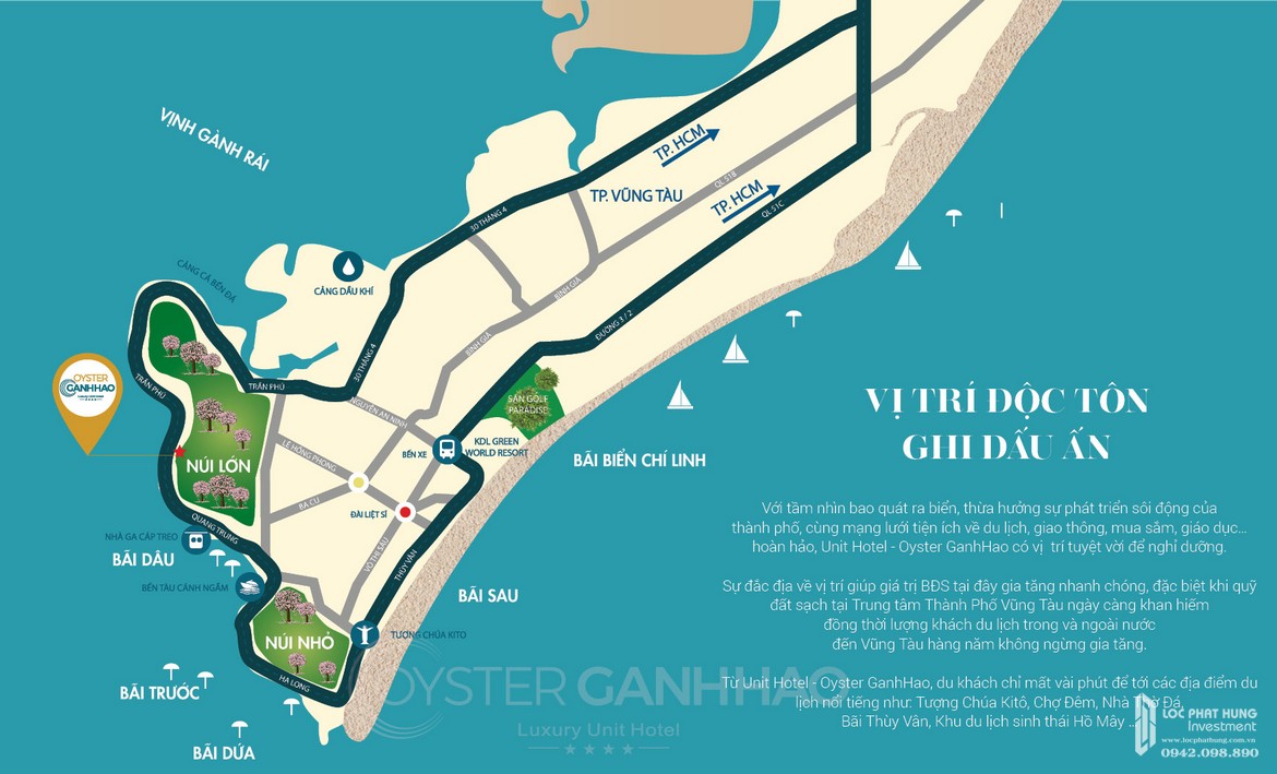 vị trí condotel oyster gành hào