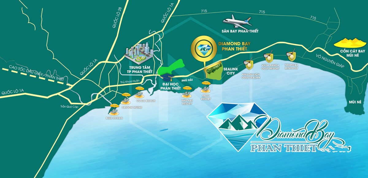 vị trí diamond bay phan thiết