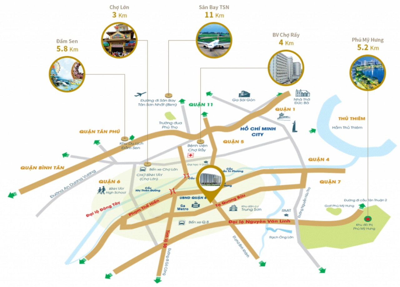 liên kết vùng căn hộ royal park riverside quận 8