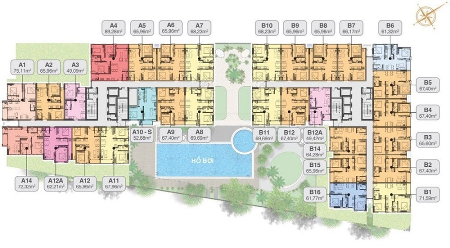mặt bằng căn hộ royal park riverside quận 8