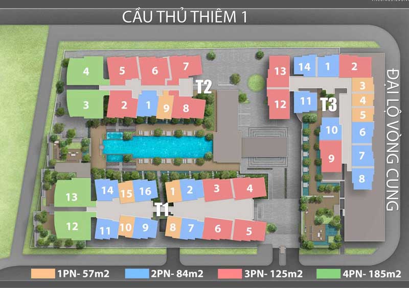 mặt bằng tổng thể The River Thủ Thiêm quận 2