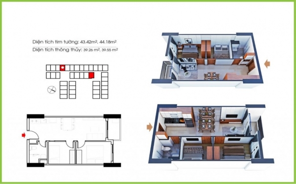 thiết kế căn hộ bcons green view bình dương