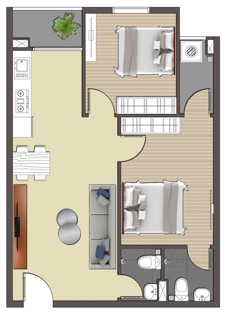 thiết kế căn hộ splus riverview bình dương 1